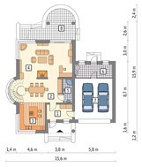 Проект изящного дома с просторным гаражом