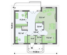 Традиционный дом с четырёхскатной кровлей
