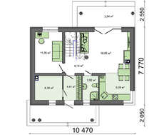 Компактный проект уютного загородного дома в классическом стиле