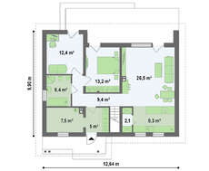 Проект коттеджа с мансардным этажом и гостевыми комнатами