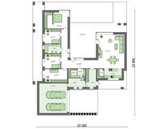 Проект одноэтажного коттеджа для частного строительства площадью 263 кв.м.