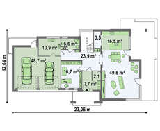 Современный двухэтажный коттедж с гаражом на две машины