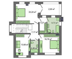 Проект красивого двухэтажного дома общей площадью 205 кв.м