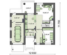 Проект небольшого двухэтажного дома площадью 160 кв.м., выполненного в светлых тонах