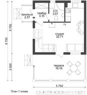 Дачный коттедж с просторной террасой и балконом