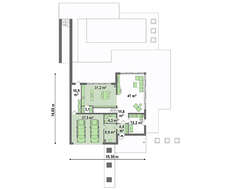 План белоснежного коттеджа на 224 кв. м с террасой на втором этаже