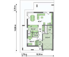 Планировка просторного коттеджа на 177 кв. м с четырьмя спальнями