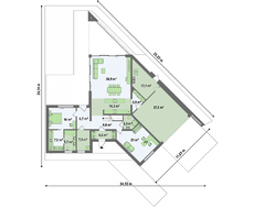 Проект стильного дома нестандартной конструкции площадью 243 кв. м