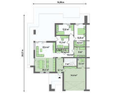 Планировка прекрасного особняка на 246 кв. м просторной террасой на втором этаже