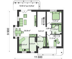 Просторный дом с мансардой и дополнительной небольшой спальней