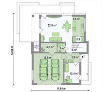 План привлекательного дома на 180 кв. м с просторной террасой на втором этаже