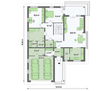 Чертеж привлекательного особняка на 259 кв. м, декорированного деревянными панелями