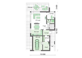 Современный жилой дом в серо-белых оттенках