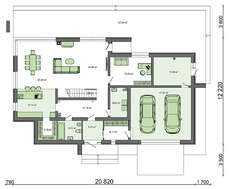 Стильный жилой дом с громадной верандой