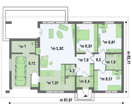 Элегантный проект коттеджа с тремя спальнями