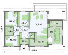 Элегантный проект коттеджа с тремя спальнями