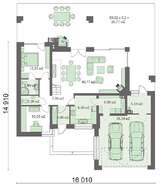 Стильный двухэтажный дом с каминной зоной