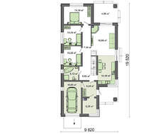 Проект изящного жилого дома для узкого участка с четырьмя спальнями