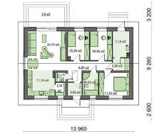 Симпатичный одноэтажный дом жилой площадью в 100 м2