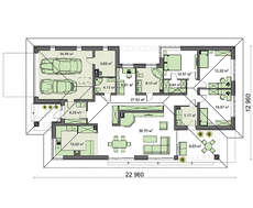 Проект одноэтажного дома с просторной гостиной