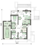 Стильный жилой дом с мансардой и гостиной со вторым светом