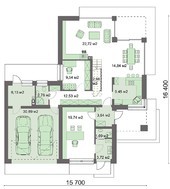 Современный жилой дом с отдельной спальней на первом этаже