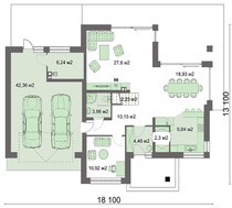 Двухэтажный особняк в классическом стиле с гаражом на два автомобиля