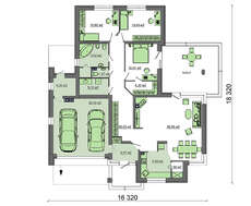 Одноэтажный современный дом с большим гаражом