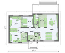 Проект коттеджа с тремя спальнями с чердаком