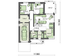 Двухэтажный дом с красивой гостиной