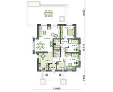 Чертежи модного одноэтажного дома площадью 150 квадратов