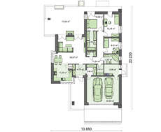 Стильный одноэтажный коттедж с местом для приготовления шашлыков