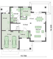 Проект жилого дома с тремя ажурными балконами
