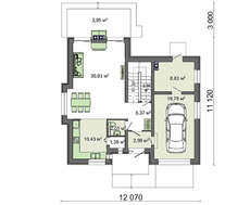 Двухэтажный жилой дом с великолепной гостиной