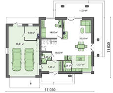 Красочный двухэтажный дом с просторным гаражом