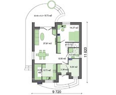 Красивый двухэтажный коттедж с полукруглыми верандами и балконами