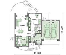 Чертежи восхитительного двухэтажного особняка в средиземноморском стиле