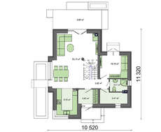 Двухэтажный дом с просторными спальнями и кухней-студией