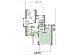 Проект современного дома с четырьмя спальнями