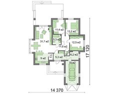 Одноэтажный дом, украшенный серым декором