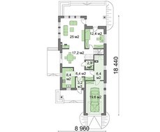 Фешенебельный дом в два этажа, декорированный светлым кирпичом