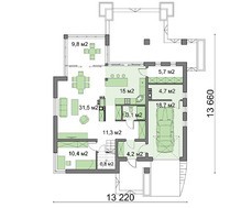 Проект оригинального двухэтажного дома