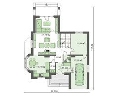 Восхитительный двухэтажный коттедж с деревянными ставнями