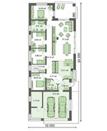 Чертежи современного одноэтажного дома с гаражом