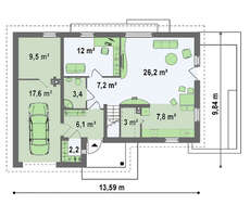 Загородный коттедж со светлым фасадом