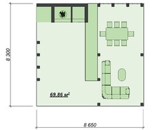 Гостиная-кухня открытого типа
