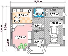 Компактная усадьба с тремя спальнями и гаражом