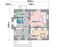 Двухэтажный компактный коттедж в колониальном стиле