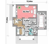 Уютный двухэтажный дом с просторной гостиной