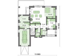 Привлекательный жилой дом с пятью спальнями и гаражом